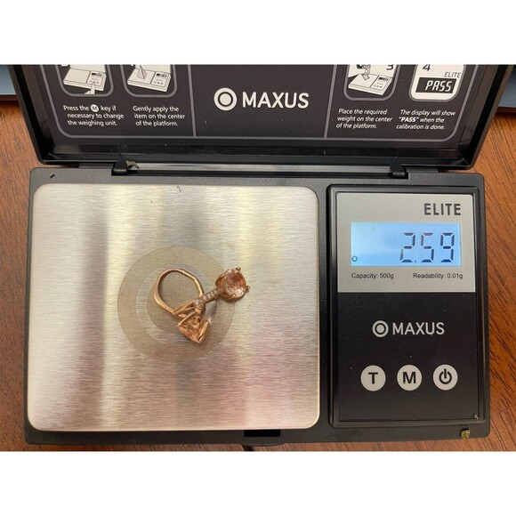 Bella Luce Style 925 Rose Vermeil Leverback Earrings Pink & White CZ TW 2.59 G - Picture 8 of 8